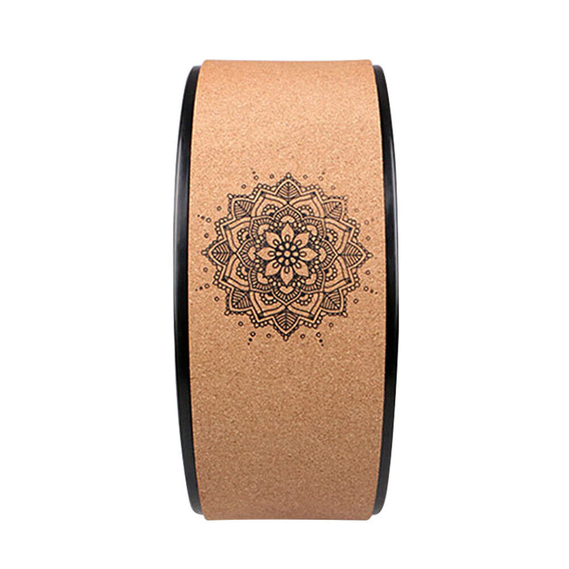 TPE Wood Yoga Spine Roller Wheel Backbend Training Pilates Aid Circle Cork