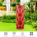 Strawberry Planter Pot Stackable Flowerpots Plants Seedling Holder (Red) Newly