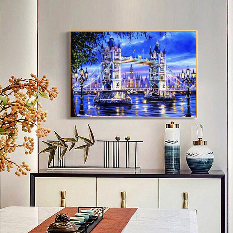 5D Full Square Diamond Painting DIY Bridge Rhinestone Picture for Christmas Gift