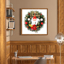 Full Round Drill Diamond Painting Kit Festive Wreath Rhinestone Drawing Decor