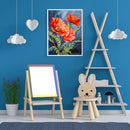 5D DIY Diamond Painting Red Flower Full Round Diamond Mosaic Home