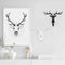 5pcs Self-Adhesive Wall-Mounted Hook Antler Horns Hanger Wall Rack (White)