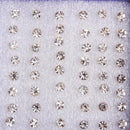 One Set of 24 Pairs Clear Artificial Crystal Allergy Free Earrings Stud
