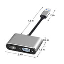 USB to HDMI-Compatible VGA 3.5mm Audio Jack Adapter Dock Hub 3 in 1 Converter