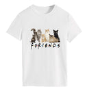 Cat Friends Print T-Shirt Cute and Funny Cat Pattern Short Sleeve Top-01398