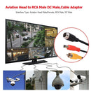 Aviation Head to RCA Male DC Male Extension Cable Adapter for Camera (A)