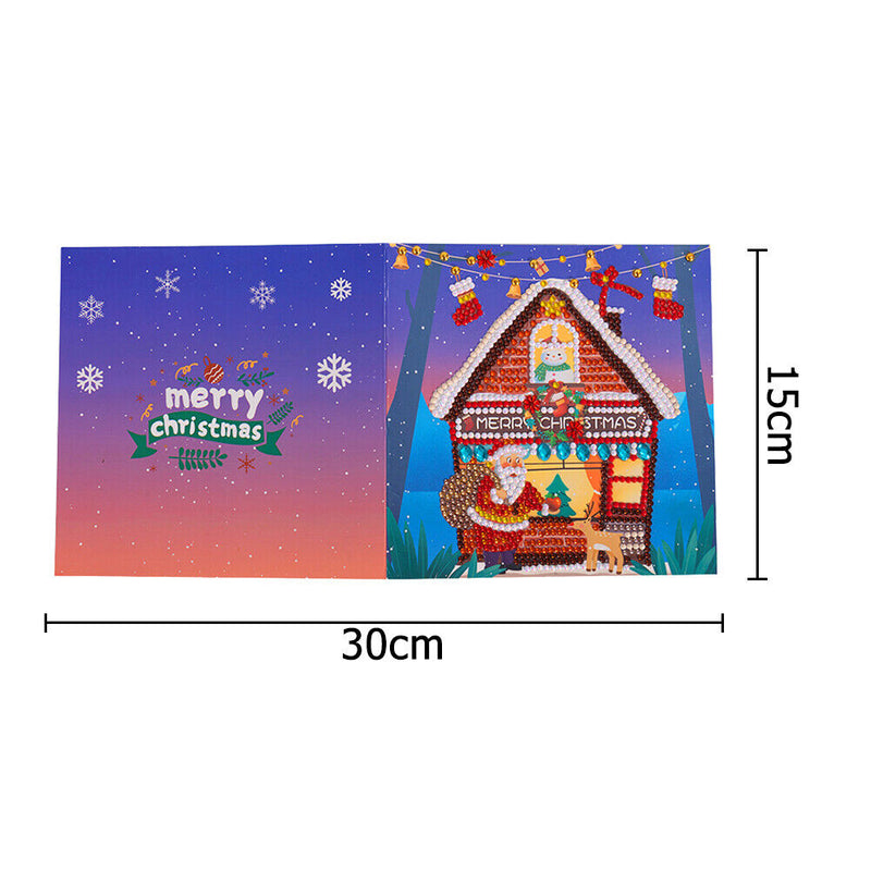 Christmas Card Special Shape Glitter Diamond DIY Cards Drill Kit (5DHK077) Newly