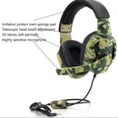 3.5mm Wired Gaming Headset Camouflage Over Ear Headphones with Microphone Newly