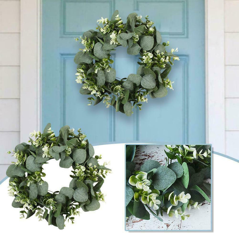 Imitation grass ring door trim small eucalyptus wreath D4H4