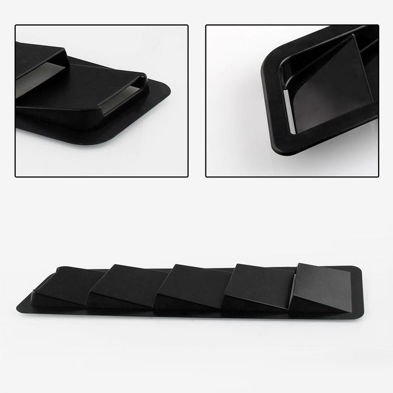 1 Pair Universal Car Hood Vent Louver ABS Bonnet Cooling Panel Trim (Black)