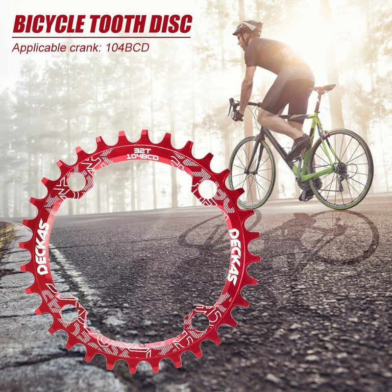32T Bicycle Positive Negative Tooth Disc Single-disk Cycling Parts (Red)