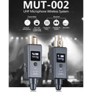 1 Pair Micphone Wireless System Rechargeable UHF DSP Transmitter Receiver 2 Mode