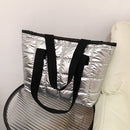 Female Quilted Cotton Padded Armpit Bag Large Capacity Lattice Tote Shoulder Bag