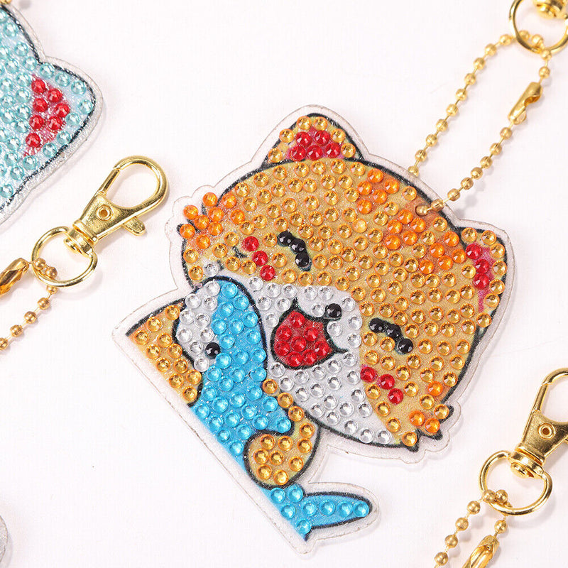 5pcs DIY Easter Egg Diamond Painting Keychain Crystal Drill Keyring (YS008)