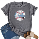Independence Day Print Baseball Letter T-Shirt (Grey S)