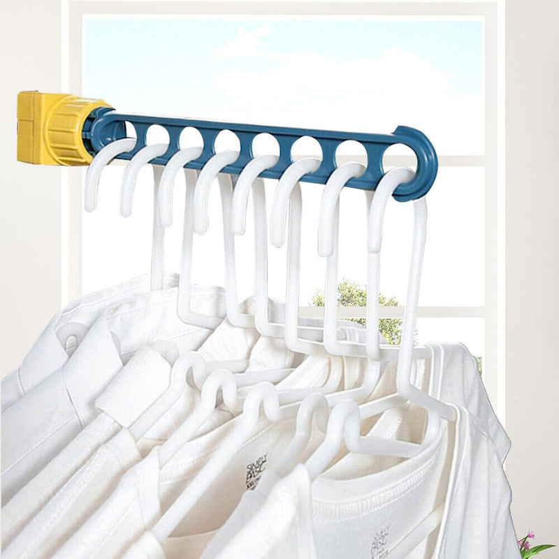 Punch Free 8 Holes Clothes Hanger Window Frame Drying Rack Balcony Laundry