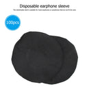 100pcs Disposable Headphone Covers Non-Woven Headset Stretch Caps (Black) Newly