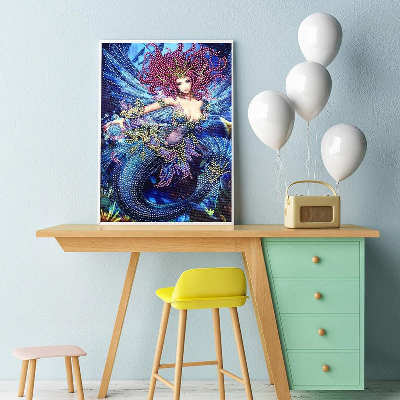 Fish Tail 5D DIY Special Shaped Diamond Painting Cross Stitch Kits Wall Decor
