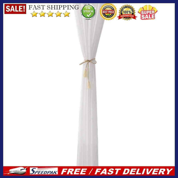 2pcs Solid White Yarn Curtain Window Tulle Curtains for Living Room