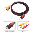 HDMI-Compatible to 3RCA Audio AV Cable Cord Adapter Converter for TV Box