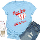 Independence Day Print Baseball Letter T-Shirt (Blue L)