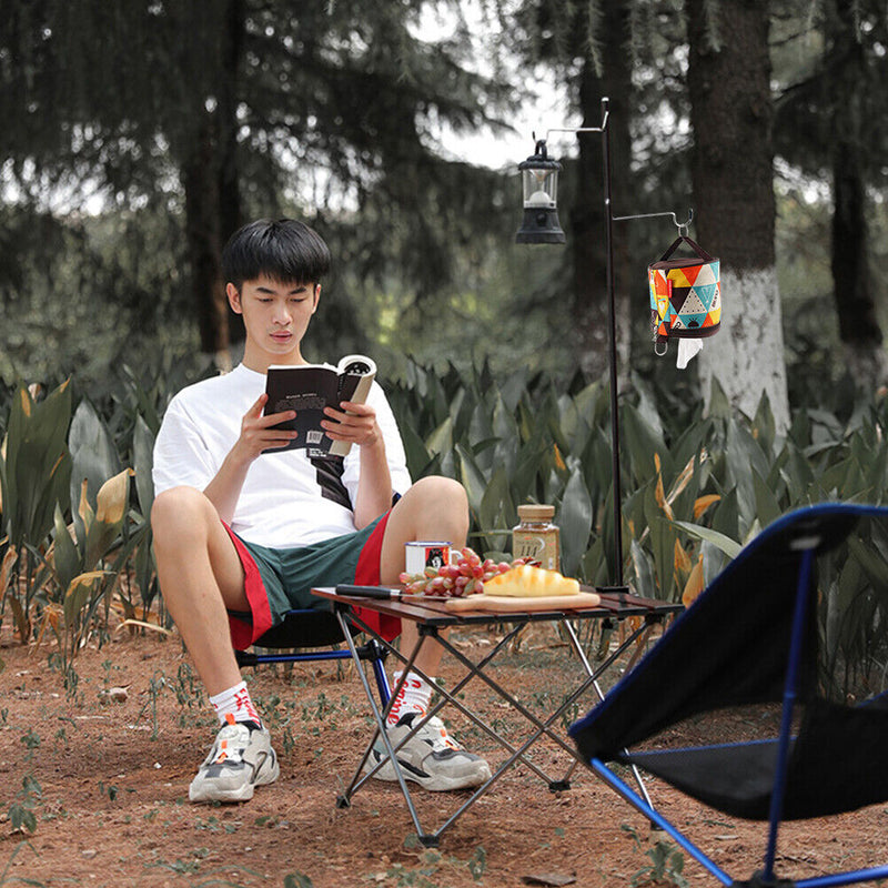 Portable Camping Hiking Lamp Stand Pole Picnic Table Hanging Tent Light Holde