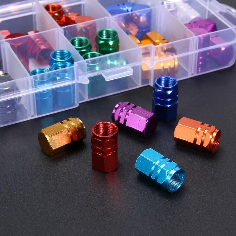 40pcs Aluminum Alloy Car Wheel Tyre Schrader Valve Stem Caps Covers (A) Newly