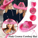 Western Style Cowboy Hat Warped Brim with Sequin Decoration Crown Cowgirl Hat`