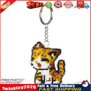 DIY Full Beads Cat Shape Printed Embroidery Keychains Cross Stitch Pendant Newly