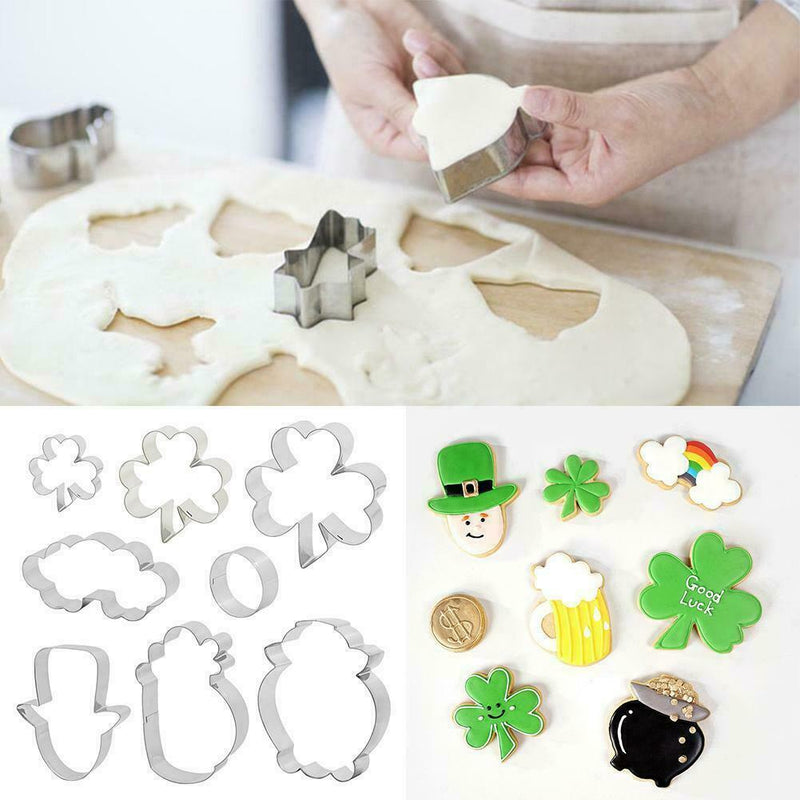 8 Piece St. Patrick's Day Cookie Die Irish Clover Steel Cookie Die Z6M8