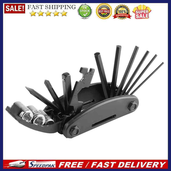 Mountain Bike Folding Multitool 16 in 1 Bicycle Repair Tools with Hexagon W