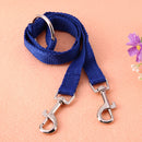Nylon Double Dual Two Pets Dogs Leash 2 Way Coupler Walk Necklace(Blue)