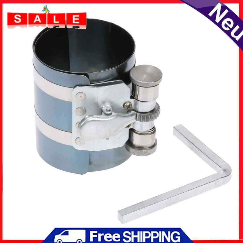 4"" Car Motor Piston Ring Compressor Tool Installer Steel Tape Ratchet 53-175