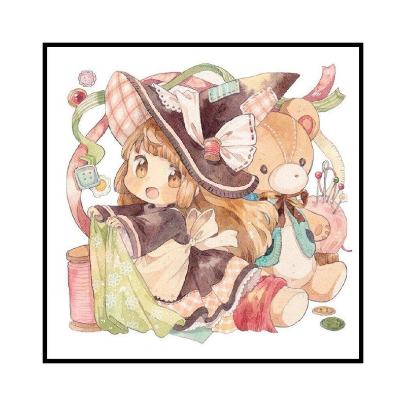 Partial Cross Stitch Witch Sewing Kit 3 Beach Stamped Artwork Gift Home Decor