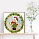Christmas Girl Elk 5D DIY Full Round Diamond Painting Rhinestones Mosaic Craf