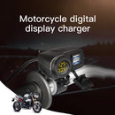 Waterproof Motorcycle Handlebar Dual USB Charger w/ Voltage Temperature Dis