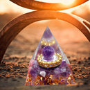 Orgonite Pyramid Amethyst Peridot Healing Crystal Art Energy Generator (A) Newly