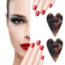 European Peach Heart Shape Earrings Fashion Design Acetate Plate Women Ear Stud