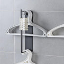 Self Adhesive Home Plastic Hangers Black Storage Rack Clothes Stand Organizer