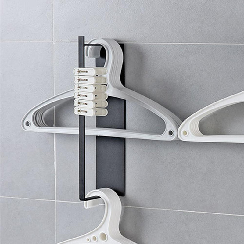 Self Adhesive Home Plastic Hangers Black Storage Rack Clothes Stand Organizer