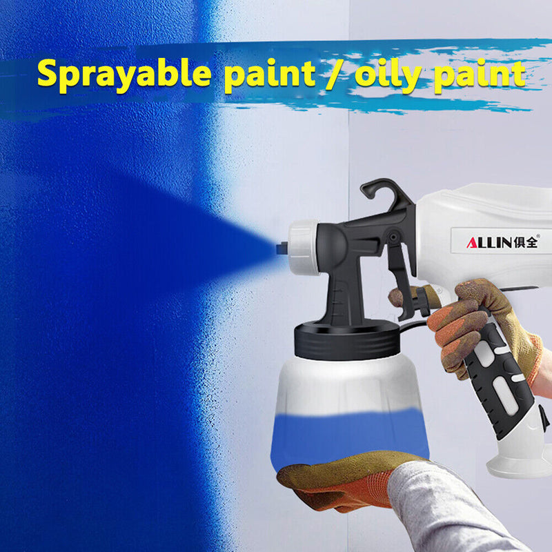 650W Electric Paint Spraying Gun w/ 2 Nozzles Household Wall Paint Sprayer