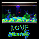 100pcs Luminous Pebbles Rocks Mix Color Stone Fish Tank Decoration (Blue)