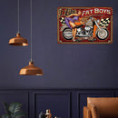 Motorcycle Lady Iron Painting Metal Sign Plaque Wall Posters Home Decor