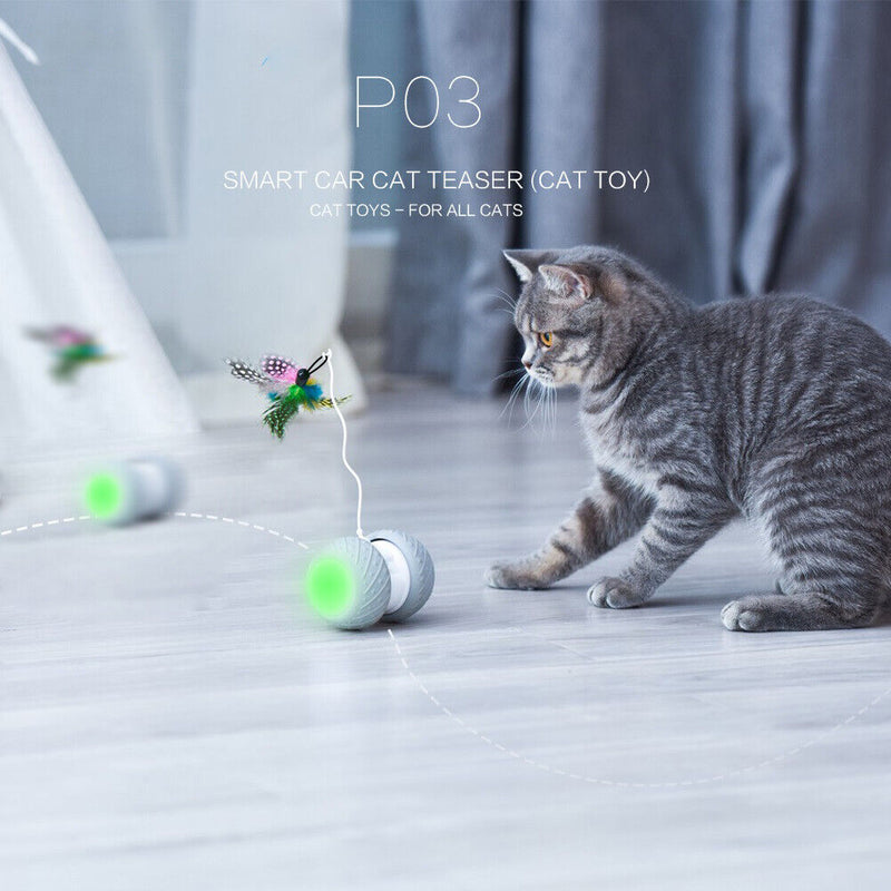 Smart Automatic Electronic Cat Toys Rotating Exercise Pet Kitten LED Teaser