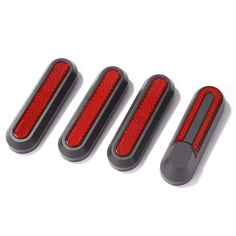 4pcs Wheels Hub Cap Protective Shells Reflective Stickers for M365 (Red) Newly