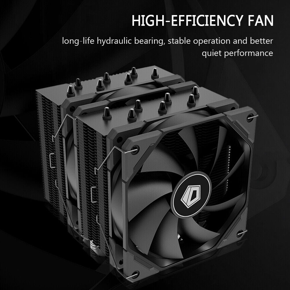 Bearing Fan Radiator 4-Pin Hydraulic Bearing Radiator 7 Heat-Pipes CPU Cooler Dual Fan for ...