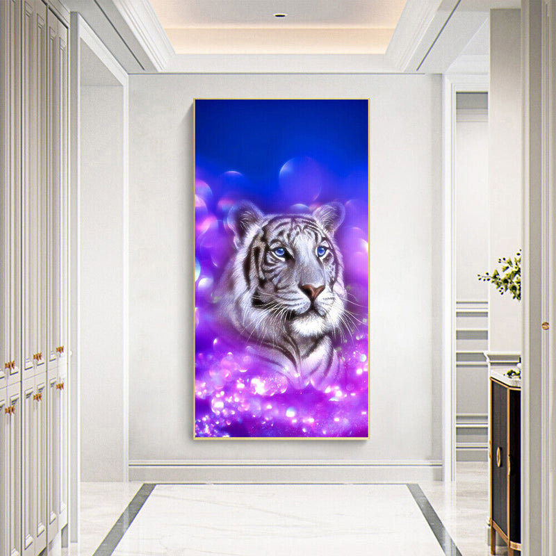 White Tiger Oil Paint By Numbers DIY Handpainted on Canvas Wall Picture Crafts