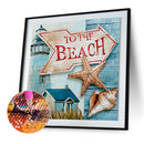 5D DIY Full Drill Diamond Painting Beach Cross Stitch Mosaic Kits Bedroom D
