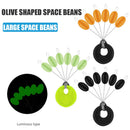 60pcs 10 Group Set Silicone Space Beans Stopper Fishing Bait Float (Green) Newly