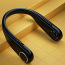 Leafless Silent Air Cooling Hanging Neck Fan for Sports Travel (Black)
